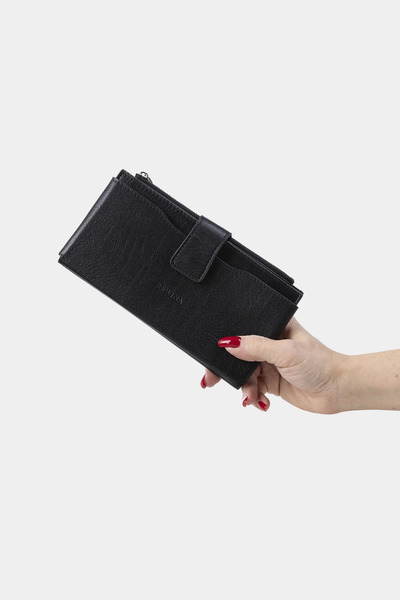 REWİNA محفظة نسائية ماساريلي X جلد أصلي محفظة أسود MCZ9720