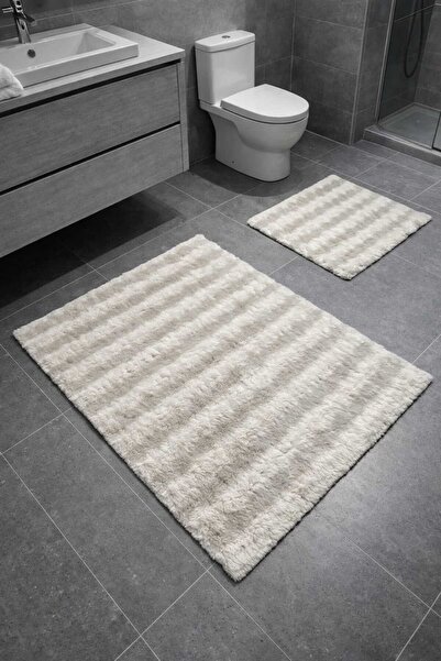 TALYA HALI Acar Home Tavşan Tüyü Bubble Ultra Yumuşak Doku Banyo Halısı Kloze...