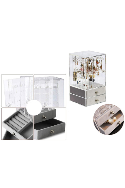 Zen Organizator unic de bijuterii cu sertare din piele întoarsă