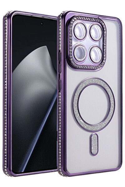 Fuchsia Joke Glittery Magneticsafe Case Compatible with Mi 15t Pro - Leather ...