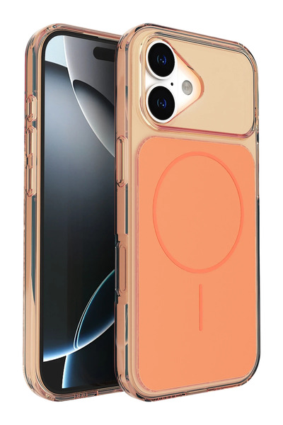 Fuchsia غطاء بروما ماجنيتيكسيف متوافق مع آيفون 17 - برتقالي