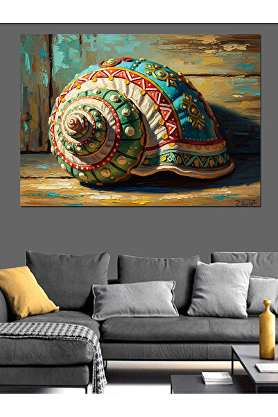 Artmeg Pânză decorativă cu textură de scoici de mare exotice colorate - Tablo...