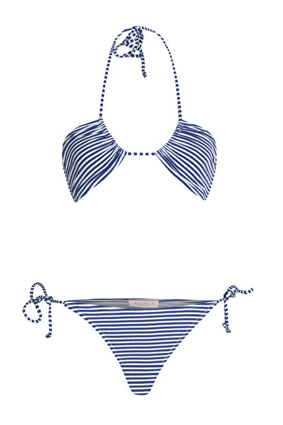 AQUELLA λαιμόκοψη halter Ριγέ Σετ μπικίνι σε μπλε ναυτικό χρώμα