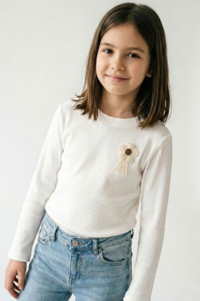 Breeze Devojčica, majica dugih rukava sa cvetnim aplikacijama i vezom, uzrast...