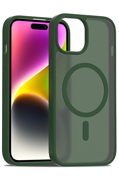 Fuchsia Jota Magneticsafe Cover Compatible with iPhone 15 - Green