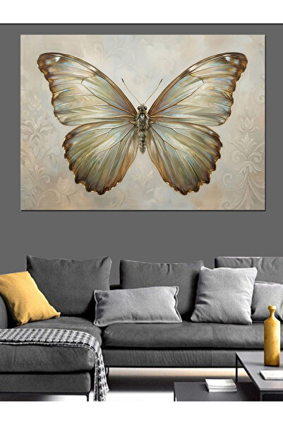 Artmeg Pânză decorativă cu textură aurie și aripi de fluture elegante - Tablo...