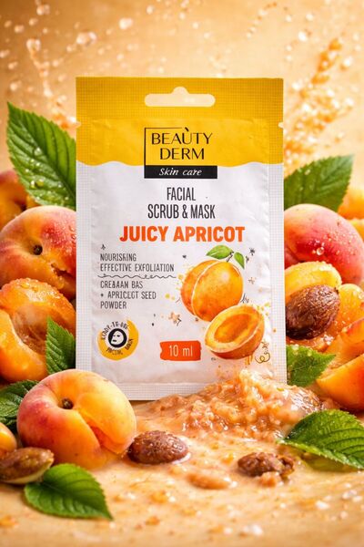 BEAUTY DERM Facial Scrub & Mask – Juicy Apricot (10 ml)