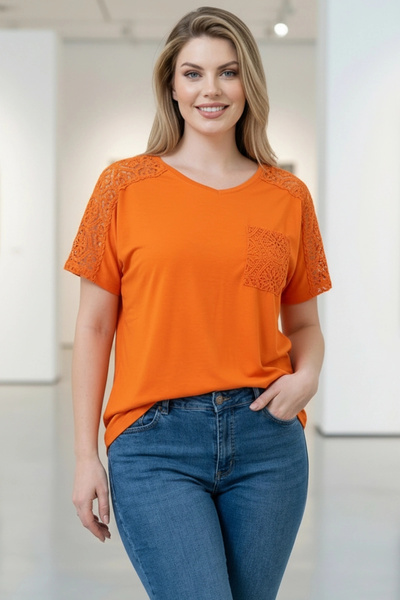 aytemas Όμσουρ Με γκιπούρ δαντέλα Με τσέπες Μπλούζα