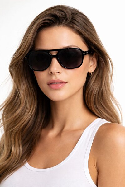 mirvia نظارة شمسية بلاك بايلوت للجنسين بتصميم عصري صوف الفليس مقاس