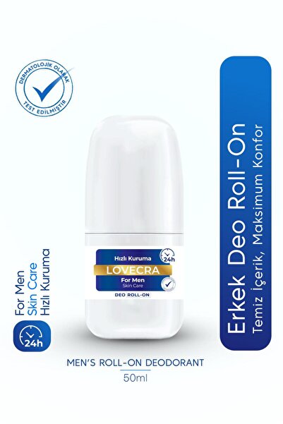 LOVECRA Doğal Erkek Deo Roll On 24 Saat Etkili Terleme Önleyici Ter Kokusuna ...