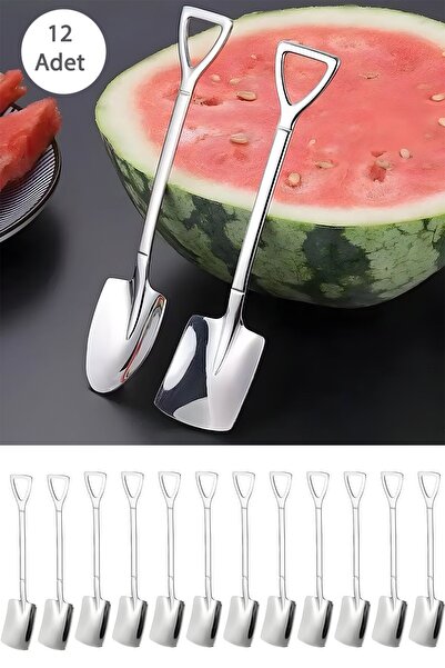 Saatistan 12'li Kare Şekilli Çay, Kahve ve Tatlı Kaşığı Seti