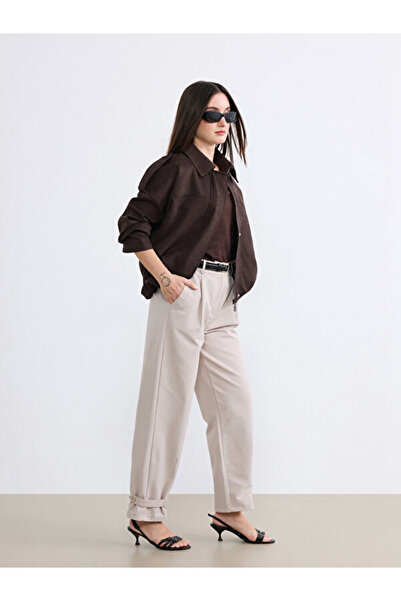 LC Waikiki I High Waist Pleated Women's Fabric Pants from Freezen Store