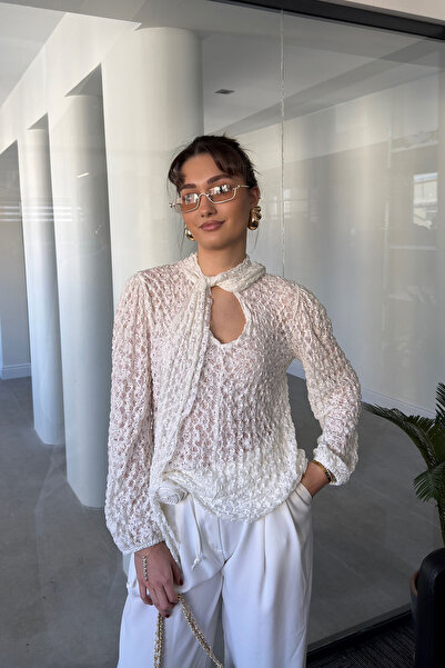 MAGARDE Premium New Season Stretch Fabric Blouse - White