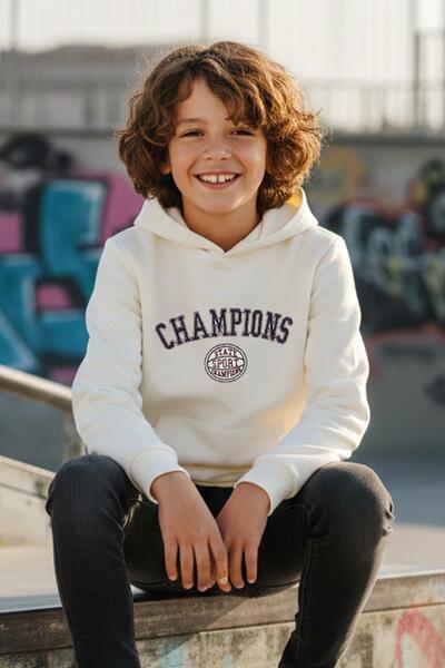 Breeze Dečija majica sa kapuljačom Tekst Štampano Sa kapuljačom 4-8 godina, bež