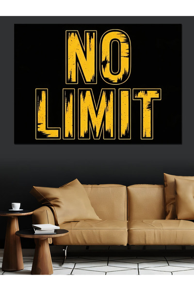 Artmeg Pânză decorativă modernă cu text „No Limit” - Pictură pe lemn MDF