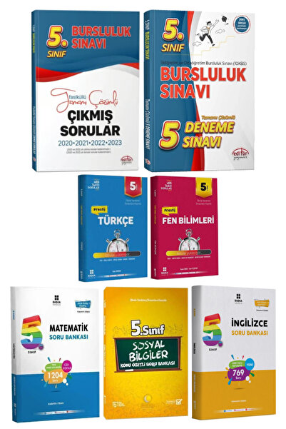 Editör Yayınevi 5. Sınıf Bursluluk Sınavı Çıkmış Sorular+Deneme+Türkçe+Fen Bi...