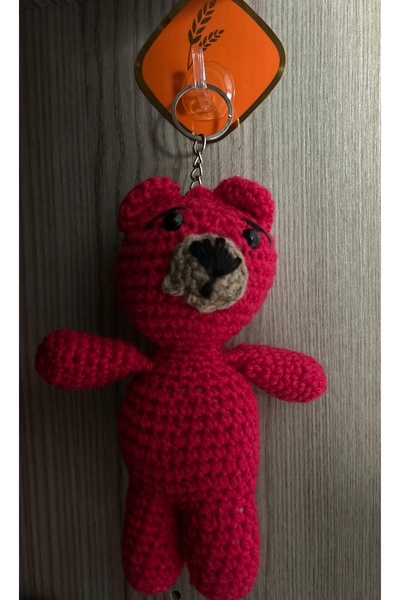 Amigurumi Ayıcık Anahtarlık – Kırmızı