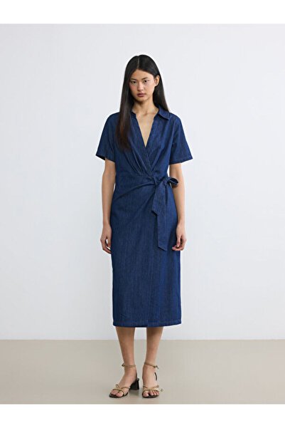 LC Waikiki فستان جينز بحزام وياقة روبا من Freezen Store I Shirt