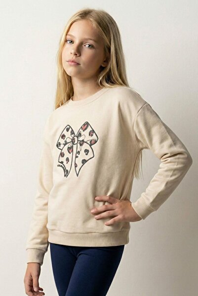 Breeze Devojčica majica sa mašnom printom Vezena i natpisom, uzrast 6-12 godi...