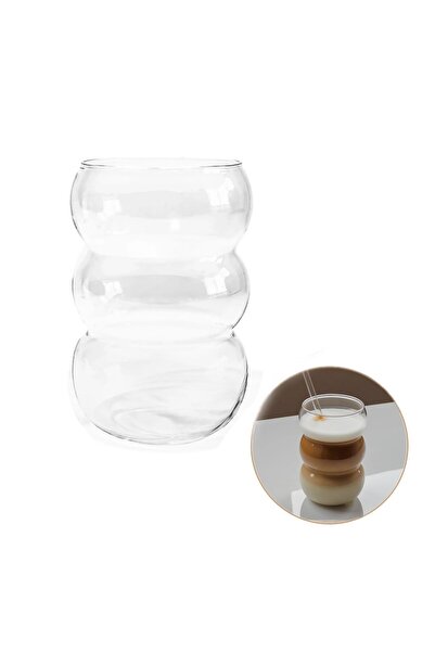 OEM 550 ml clear latte bubble glass