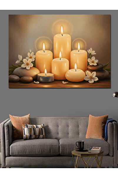 Artmeg Compoziție de lumânări arzătoare decorative - Pânză decorativă - Masă ...