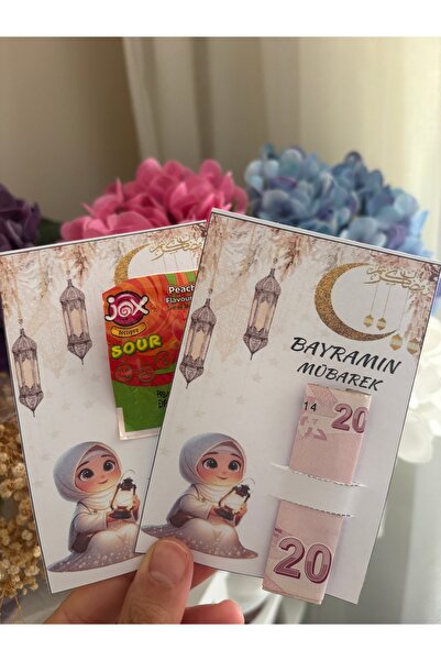 minikidsstore Çocuklara Bayram Harçlığı,Şekerleme Hediye Kartları(kız figürlü...