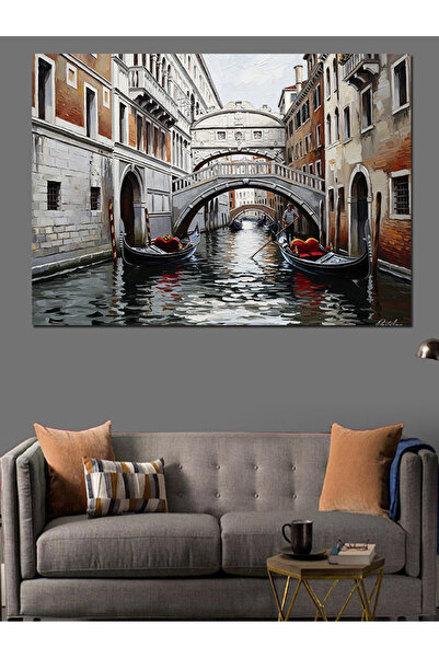 Artmeg Classic Gondola Tour in the Canals of Venice Decorative Canvas - Mdf W...