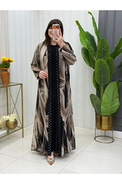 GK Plus Size Dress Sandy Chiffon Stone Printed