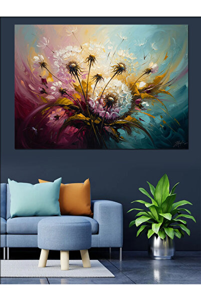 Artmeg Pânză decorativă cu flori albe zburătoare și primăvară - Tablou din le...