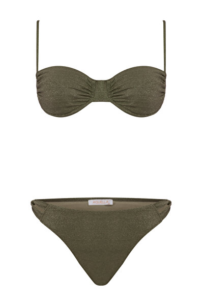 AQUELLA Lurex Wired Green Bikini Set