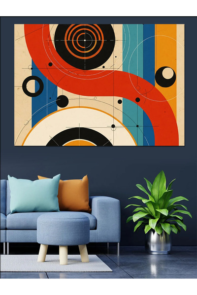 Artmeg Poster geometric modern cu dungi abstracte, pânză decorativă - Tablou ...