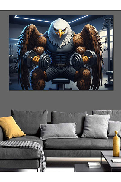 Artmeg Tablou decorativ din pânză Sportsman Giant Eagle - Tablou din lemn MDF