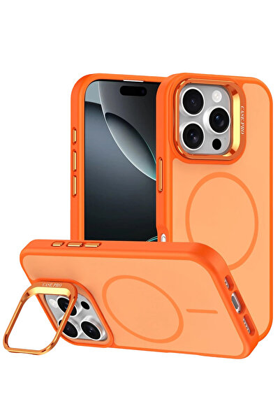 Fuchsia غطاء فليكسا مغناطيسي آمن متوافق مع آيفون 16 برو ماكس - برتقالي