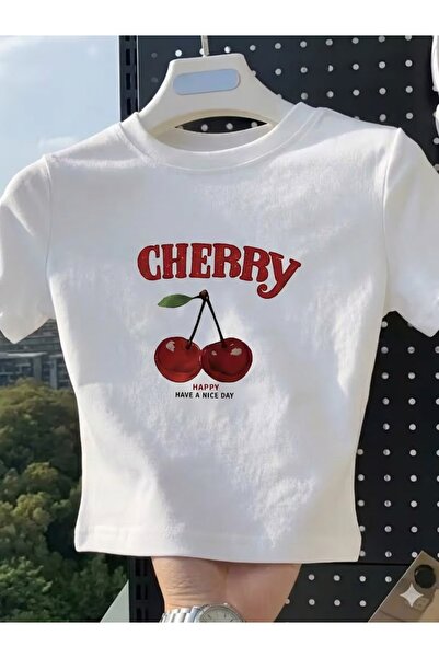COMANCHERO Women's Cherry Printed Crop T-Shirt