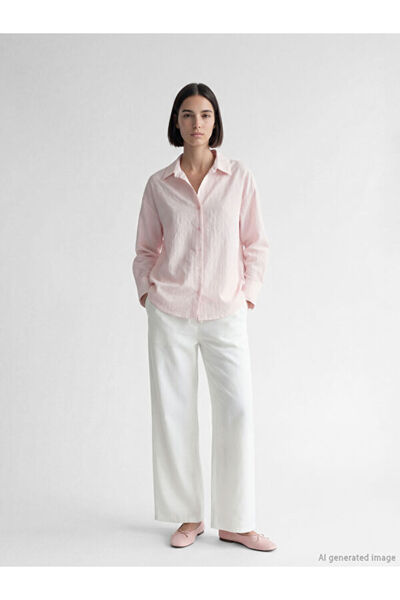 LC Waikiki Rmz Gi̇yi̇m Farkiyla Women's Gabardine Trousers with Waist Cord