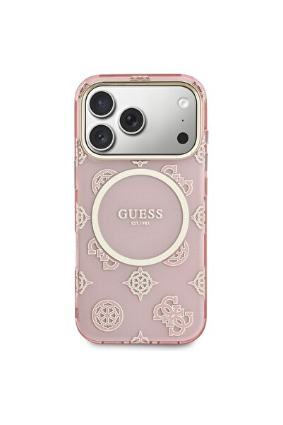 Guess IML Peony Dot MagSafe Case for iPhone 17 Pro - Pink