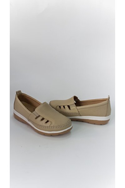 fikret bağcı Orthopedic Mother's Shoes – Stretchy Rubber Sole Lace-Up Beige D...