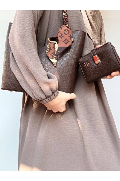 Çanta Trend Polo of Colors Women's Long Shoulder Strap Scarf with Knitted Det...