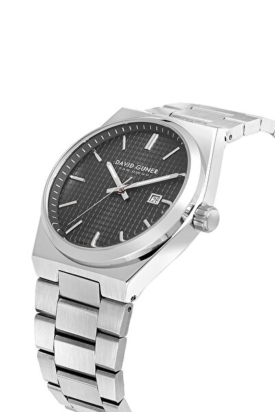 DAVID GUNER Silver Steel Cord Men's Wristwatch Dg-8922Ga-A2