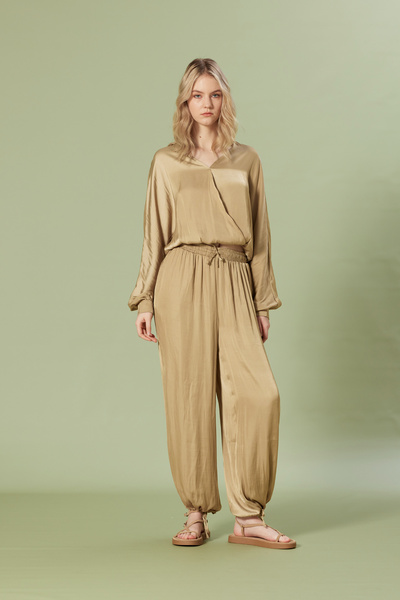 Nisan Double-Breasted satin blouse