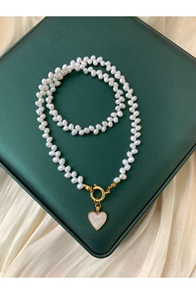 JOVİ ATELİER 50cm- Premium Doğal Başak Damla Kadın İnci Kolye - Altın Takılab...