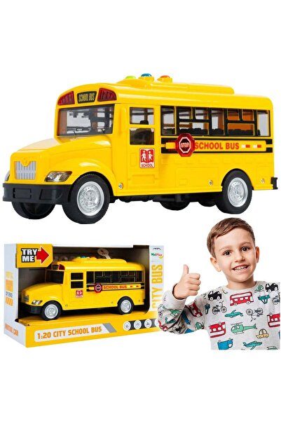 ideal STORE Interactive School Bus for Kids 1:20 with Sounds Lights and Openi...