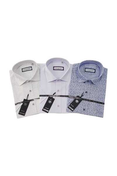 Louis Fabel 3-Piece Slim Fit Men's Short Sleeve Shirt Set – Size m
