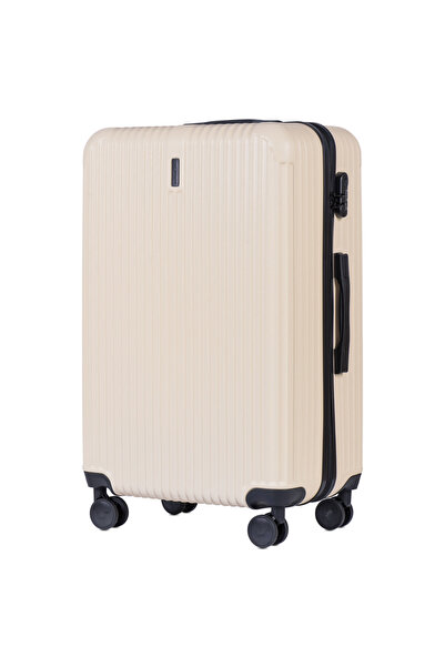 WINGS BRAND Large 28" Wings Egret Expandable Suitcase - Dirty White, ABS+, 97L