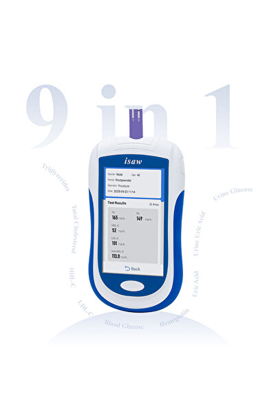isaw جهاز تحليل الدم (isaw)9 في 1 للدهون والكولسترول بأنواعه وحمض الدم والبول...