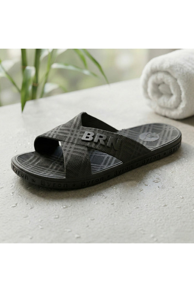 AYLASYA Byron Çapraz Bantlı Kaydırmaz Taban Kalın Banyo, Tuvalet ve Havuz Ter...