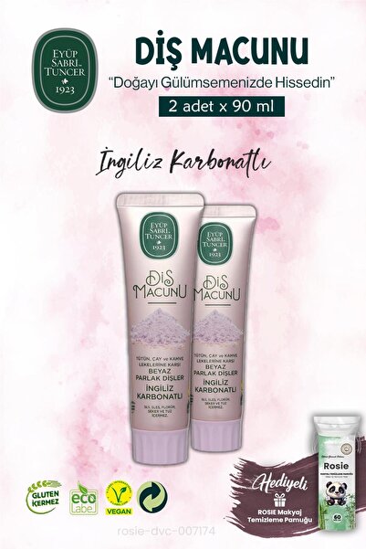 Eyüp Sabri Tuncer Baking Soda X2 Toothpaste 90 ml and Rosie