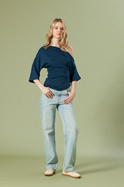 Nisan Drape Detail Asymmetric Top