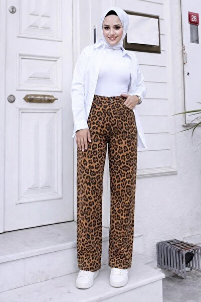 Tesettür Diyarı Women's Palazzo Jeans - Leopard