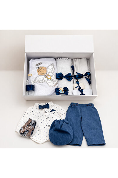 kizu Елегантен комплект за кръщене за момчета 0-12 месеца с ръчно изработена ...